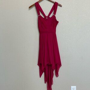 Hailey Logan by Adrianna Papell Raspberry Handkerchief Hem Dress Size 5/6